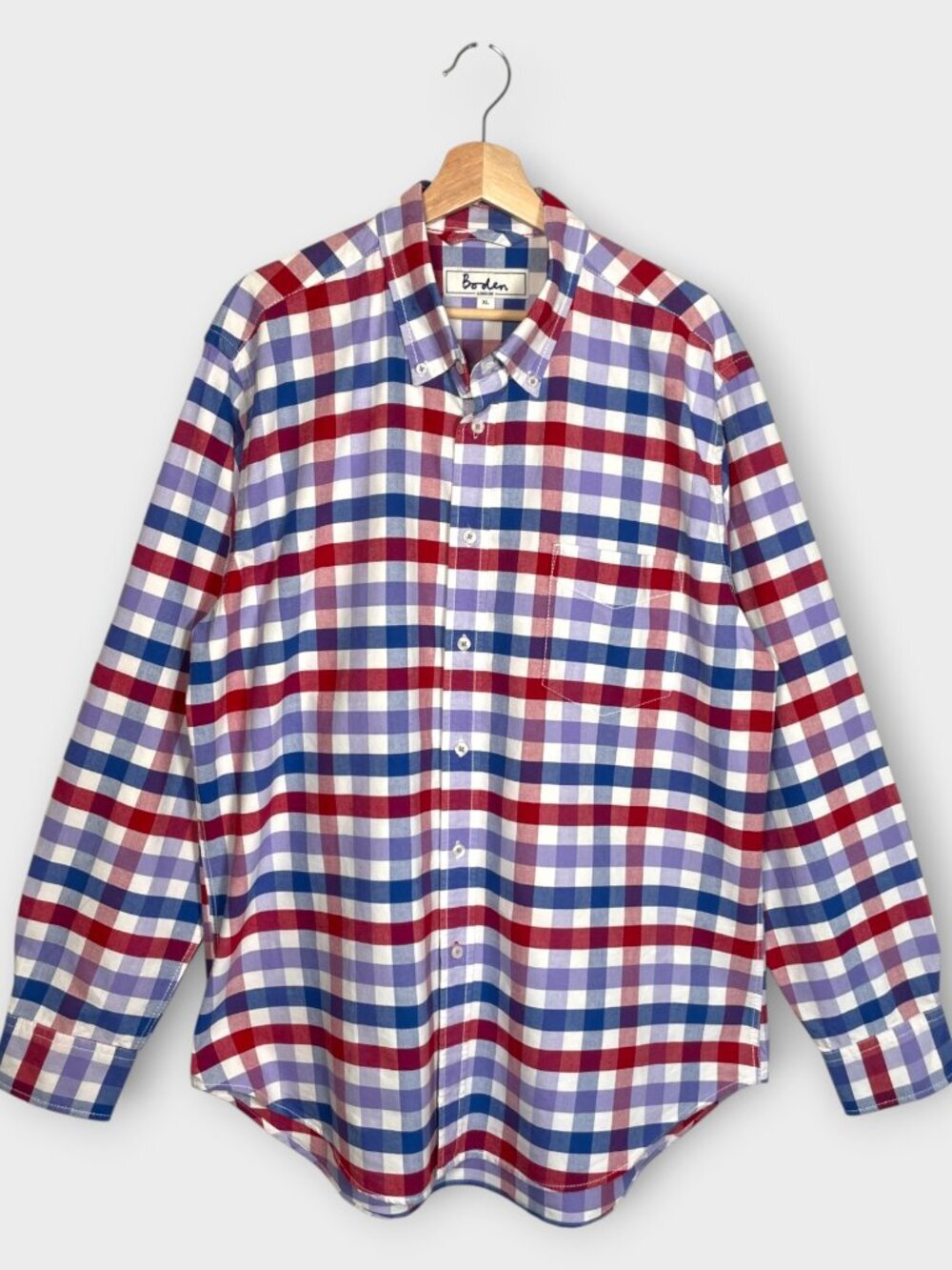 BODEN Casual Button Down Shirt Men's XL 100% Cotton Plaid